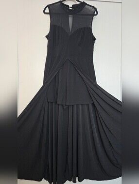 Find Me Plus - (Plus-Size) Black Sheer Front Slit Dress With Built-In Romper